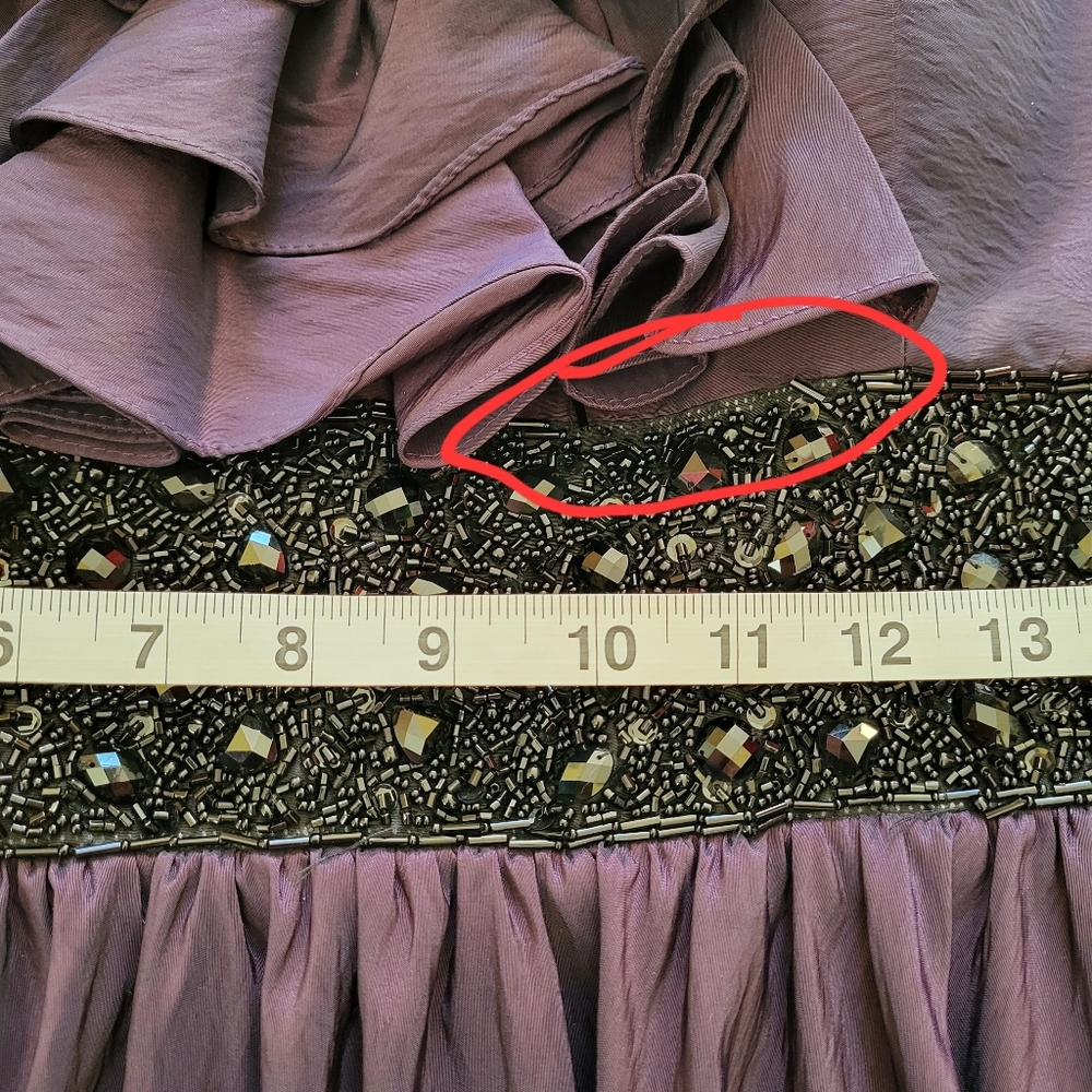 Vintage Strapless Formal Maxi Gown Purple Size 14 Flirt By Maggie Sottero - Picture 13 of 16